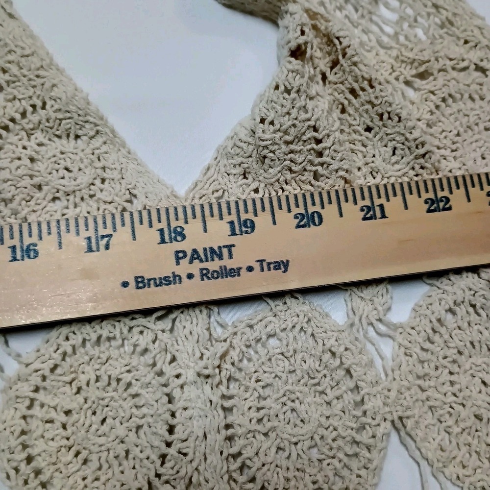 Yaira NWT Crochet Cream Long Vest Open Beach Festival Boho Cottagecore Cotton - Picture 5 of 7